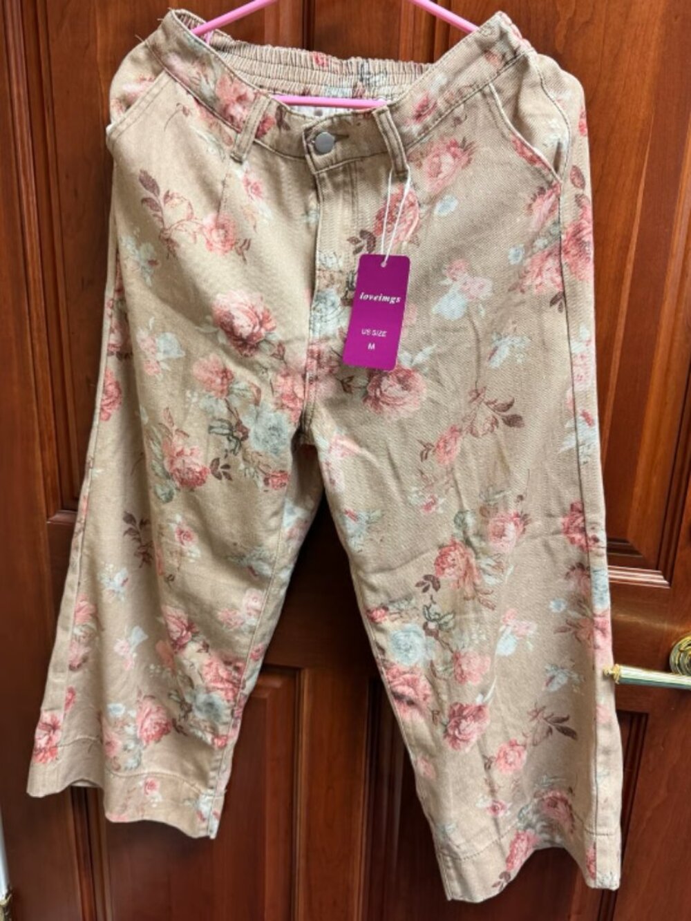 Loveimgs Floral Wide-Leg Barrel Jeans, Size M